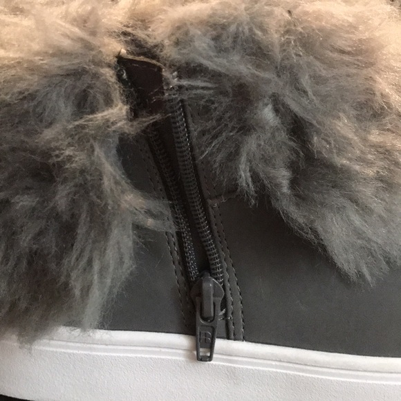 Brash Gray Faux Fur Trimmed Ankle Booties/Shoes Size 8.5 - Picture 2 of 11